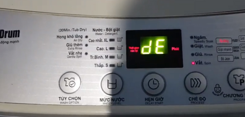 Máy giặt LG báo lỗi DE Máy giặt LG báo lỗi DE