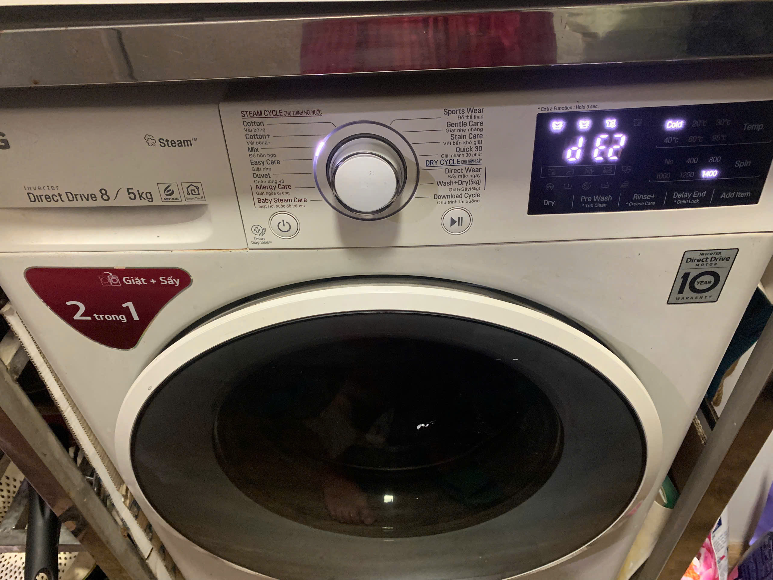 Máy giặt LG báo lỗi DE2 khách hàng yêu cầu sửa chữa Máy giặt LG báo lỗi DE2 khách hàng yêu cầu sửa chữa