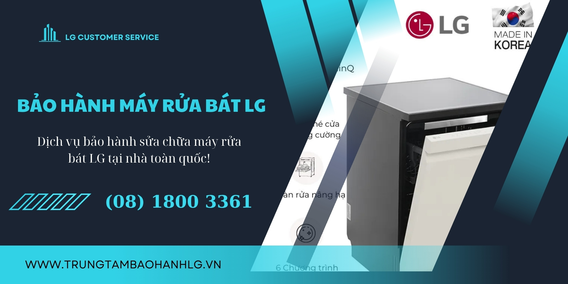 bảo hành & sửa chữa máy rửa bát lg chính hãng