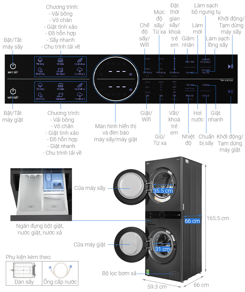 Tháp giặt sấy LG Washtower sự lựa chọn hoàn hảo Tháp giặt sấy LG Washtower sự lựa chọn hoàn hảo